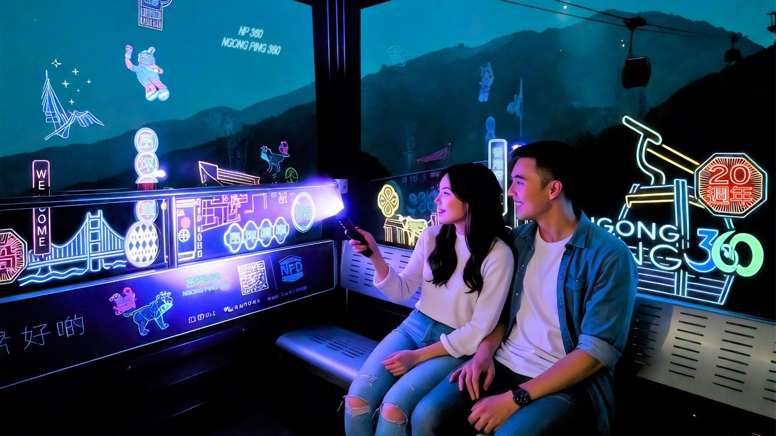 Ngong Ping 360 launches neon light cable car services for 20th anniversary